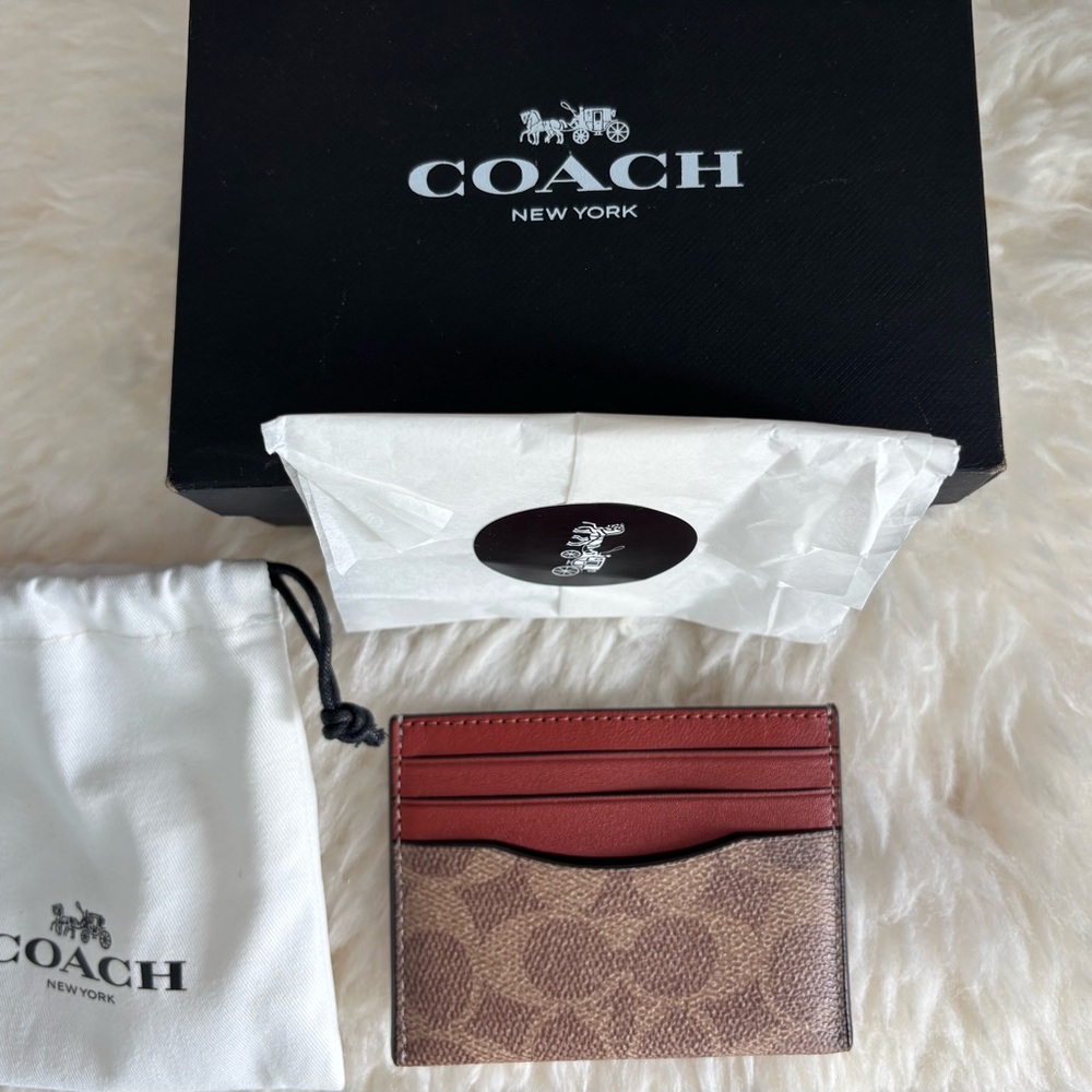Coach Brown and tan Card Holder for women